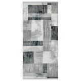Melio Gri Geometrik Modern Geometrik Etnik Desenli Boho Makinada Yıkanabilir Hafif Hav Toz Vermez Leke Tutmaz Kaymaz Taban Dijital Makine Baskı Halı Oturma Odası Salon Yolluk Koridor Mutfak Halısı