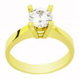 Swarovski Tek Tas Beyaz Altin Yuzuk Tky0066 Myra Gold