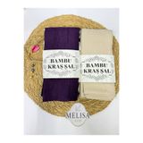 MELİSA AVM 2 Adet Bambu Kraş Şal kenarı dikişle-mor-bej
