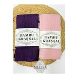 MELİSA AVM 2 Adet Bambu Kraş Şal kenarı dikişle-mor-pembe