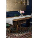Melisa Damask Baskılı Duck Kumaş Krem Gri Runner 40X140 Cm 502