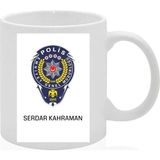 Melisa Hediyelik Kişiye Özel Tasarlanabilen Polis Temalı Hediyelik Kupa Bardak (Isim Yazılmaktadır) - Renkli