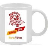 Melisa Hediyelik Kişiye Özel Tasarlanabilen Taraftar Aslan Temalı Hediyelik Kupa Bardak (Isim Yazılmaktadır) - Beyaz