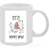 Melisa Hediyelik Kişiye Özel Tasarlanabilen Terzi Temalı Hediyelik Kupa Bardak (Isim Yazılmaktadır) - Beyaz