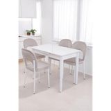Melisa Hilal Lak Panel Açılır Mutfak Masa Sandalye Takımı 60X100 - Beyaz