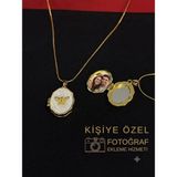 Melisa Takı & Aksesuar 316L Çelik Gold Renk Açılır Resimli Kolye ( fotoğraf eklenebilir) - Standart