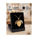 Melisa Takı & Aksesuar 316L Çelik Gold Renk İsim Yazılır Kalp Kolye (Kişiselleştirilebilir)