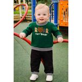 Melisa Ticaret Erkek Bebek Roar Bear Nakışlı Sweatshirt Eşofman Takım - 1 Yaş - Koyu Yeşil - Lacivert