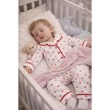 Melisa Ticaret Kız Bebek Sevimli Pijama Takımı - Kırmızı - Beyaz - 12 - 18 Ay