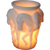 Melissa Candle Dekoratif Atlı Fener Mum - Beyaz - 1 Adet