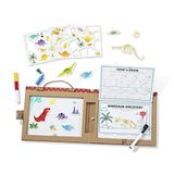 Melissa & Doug Natural Play: Oyun, çizim, yaratma, tekrar kullanılabilir boyama ve mıknatıs seti - Dinozor (41 mıknatıs, 5 beyaz tahta işaretleme kalemleri)