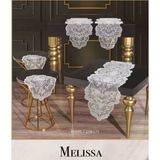 Melissa Model Krem 5 Parça Dantel Masa Örtüsü Runner Seti Salon Takımı