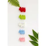 Melissa Retro Agatha Küçük Köpek Figürlü Toka 4 Farklı Renk 3'Lü 12 Adet (4Cm)