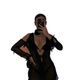 MELISSA YILMAZ DESIGN Desert Rose Collection Black Tulle Pareo (38)