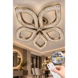 Melize Flora Model Eskitme 5"li Ledli 3 Renk Modu Kristal Salon Mutfak Yatak Çocuk Odası Avize
