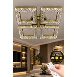 Melize Kare Model Eskitme 4"lü Ledli 3 Renk Modu Kristal Salon Mutfak Yatak Çocuk Odası Avize