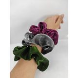 Melkady 131MON - Orta Boy Scrunchie Saç Lastiği Seti (3'lü) - Renkli