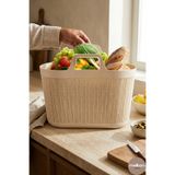 Melkan Home Alışveriş Çantası 26 Litre – Örgü Desenli Pazar & Market Çantası Büyük Boy Taşıma Sepeti