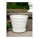 Melkan Home Antik Papatya Desenli Beyaz Saksı 12 Litre Beyaz