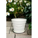 Melkan Home Antik Papatya Desenli Beyaz Saksı 3 Litre Beyaz