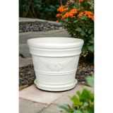 Melkan Home Antik Papatya Desenli Beyaz Saksı 7,3 Litre Beyaz
