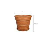 Melkan Home Antik Papatya Desenli Kahverengi Saksı 3 Litre Kahverengi