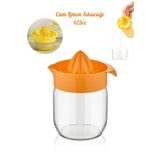 Melkan Home Cam Limon Sıkacağı, Narenciye Sıkacağı, Portakal Sıkacağı Cam Narenciye Sıkacağı 425ml - Turuncu