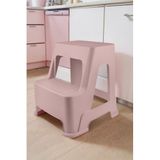 Melkan Home Çift Basamaklı Pudra Tabure - Büyük Boy Basamaklı Tabure - 2 Basamaklı Mutfak Banyo Taburesi Pudra