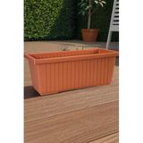 Melkan Home Dekoratif Balkon Saksısı 105 Litre Cafe Otel Saksı Tabaklı Büyük Saksı Kahverengi 43x98x38 Cm Kahverengi