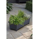 Melkan Home Dekoratif Balkon Saksısı 6 Ayaklı Büyük Balkon Saksı 50 Litre 87 Cm Siyah Balkon Saksı Bahçe Saksı Siyah
