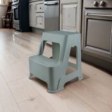 Melkan Home Gri Çift Basamaklı Tabure Modern Tasarım Plastik Malzeme ile Şık ve Fonksiyonel