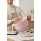 Melkan Home Kapaklı Mikser Kasesi 3 Litre - Karıştırma ve Çırpma Kabı Plastik Pudra Karıştırma Kabı 20,5x14,5 cm