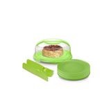 Melkan Home Kek Fanusu & Pasta Fanusu Kilitli Kapaklı Kek Fanusu 7 Litre Pasta Tabağı Çatal Bıçak 8'li Set Yeşil Yeşil