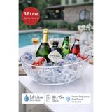 Melkan Home Kristal Şeffaf Oval Buz Kovası 3,8 Litre – Şampanya, Şarap ve İçecek Soğutucu Ice Bucket