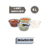 Melkan Home Mutfak Seti - 4'lü Badya Seti - Çok Amaçlı Badya - Bulaşık Leğeni 6 Litre