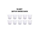 Melkan Home Orkide Saksısı Kristal Orkide Saksı 10 Adet 1,5 Litre Orkide Saksı Şeffaf Orkide Saksısı Şeffaf