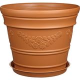 Melkan Home Papatya Desen Antik Saksı 21 Litre - 38x32 cm / 21L - Kahverengi