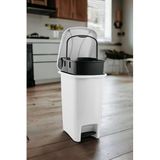 Melkan Home Pedallı Çöp Kovası 12,5 Litre İç Kovalı Beyaz Çöp Kovası Slim Pedallı Çöp Kovası 12,5 Litre 40 Cm Beyaz
