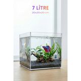 Melkan Home Premium Kristal Küp Nano Akvaryum & Beta Fanusu 20X20X20 cm 7 Litre - Karides ve Balık Akvaryumu