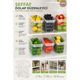 Melkan Home Şeffaf Buzdolabı Düzenleyici 6’lı Set – Dolap İçi Organizer, Mutfak ve Buzdolabı Saklama Kutusu 13x9,5x17 cm