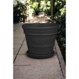 Melkan Home Siyah Antik Papatya Desenli Saksı 12 Litre Siyah