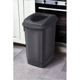Melkan Home Siyah Banyo Çöp Kovası 27 Litre Atık Kutusu Cafe Otel Çöp Kovası Geri Dönüşüm Kutusu 27 Litre Siyah