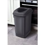 Melkan Home Siyah Banyo Çöp Kovası 27 Litre Atık Kutusu Cafe Otel Çöp Kovası Geri Dönüşüm Kutusu 27 Litre
