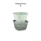 Melkan Home Süzgeçli Kase 4 Litre, Süzgeç Pirinç Süzgeci, Makarna Süzgeci, Çok Amaçlı Süzgeç & Kase Yeşil