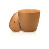 Melkan Home Tekerlekli Dekoratif Saksı 48 Litre – Büyük Boy Dayanıklı Çiçek Saksısı, İç ve Dış Mekân Saksısı 45x40 cm Kahverengi