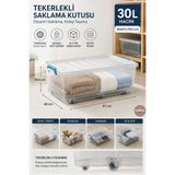 Melkan Home Tekerlekli Kilitli Saklama Kabı 30 Litre – Çok Amaçlı Depolama ve Düzenleme Kutusu 40x61x19,5 cm