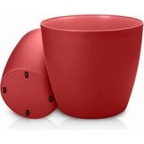 Melkan Home Tekerlekli Saksı 48 Litre Büyük Saksı Geniş Hacimli Tekerlekli Saksı Kırmızı 40 cm