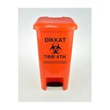 Melkan Home Tıbbi Atık Kovası 25 Litre Pedallı Tıbbi Atık Kutusu Slim Pedallı Çöp Kovası Atık Kutusu Turuncu