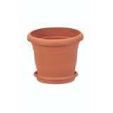 Melkan Home Villa Büyük Boy Yuvarlak Saksı - 76 Litre Cafe Otel Ofis Dekoratif Kahverengi