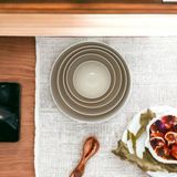 Melkan Home Yuvarlak Kase 5'li Set Krem Renk 5 Parça Salata Kasesi & Karıştırma Kasesi Seti